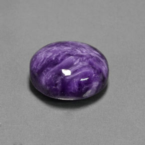 Charoíta violeta natural 4,82ct, corte oval, opaco