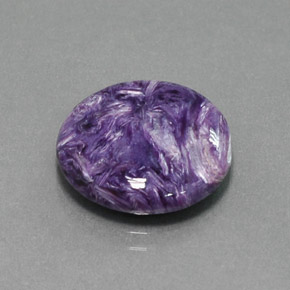Charoíta violeta natural 8,60ct, corte redondo, opaco