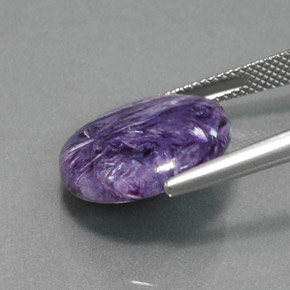 Charoíta violeta natural 8,60ct, corte redondo, opaco