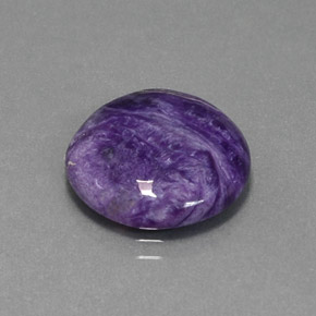Charoíta violeta natural 8,00ct, corte redondo, opaco