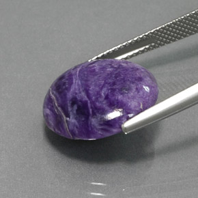 Charoíta violeta natural 8,00ct, corte redondo, opaco