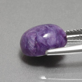 Charoíta violeta natural 4,08ct, corte oval, opaco