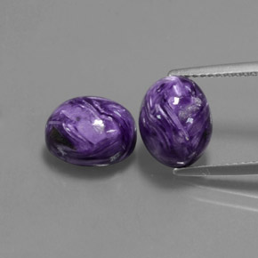 Pedras preciosas de charoíta violeta natural de  ct, corte oval, opaco