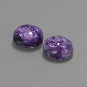 Pedras preciosas de charoíta violeta natural de  ct, corte oval, opaco