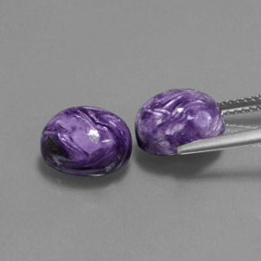 Pedras preciosas de charoíta violeta natural de  ct, corte oval, opaco