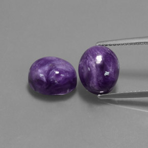 Pedras preciosas de charoíta violeta natural de  ct, corte oval, opaco