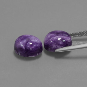Pedras preciosas de charoíta violeta natural de  ct, corte oval, opaco
