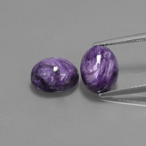 Pedras preciosas de charoíta violeta natural de  ct, corte oval, opaco