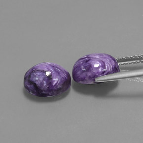 Pedras preciosas de charoíta violeta natural de  ct, corte oval, opaco