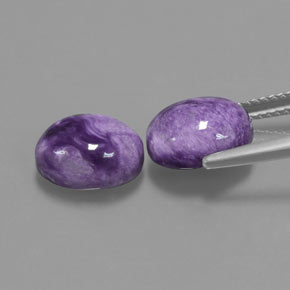 Pedras preciosas de charoíta violeta natural de  ct, corte oval, opaco