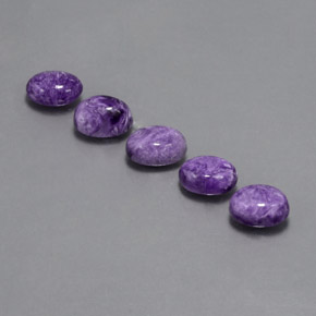 Pedras preciosas de charoíta violeta natural de  ct, corte oval, opaco