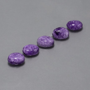 Pedras preciosas de charoíta violeta natural de  ct, corte oval, opaco