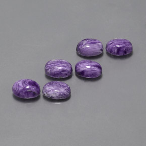 Pedras preciosas de charoíta violeta natural de  ct, corte oval, opaco