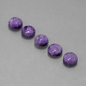 Pedras preciosas de charoíta violeta natural de  ct, corte redondo, opaco