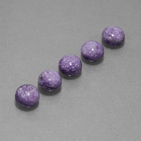 Pedras preciosas de charoíta violeta natural de  ct, corte redondo, opaco
