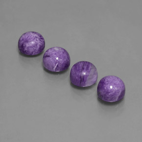 Pedras preciosas de charoíta violeta natural de  ct, corte redondo, opaco