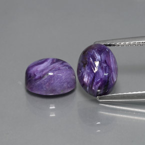 Pedras preciosas de charoíta violeta natural de  ct, corte oval, opaco