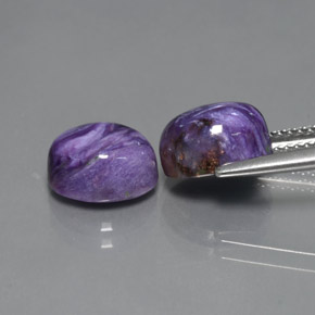 Pedras preciosas de charoíta violeta natural de  ct, corte oval, opaco