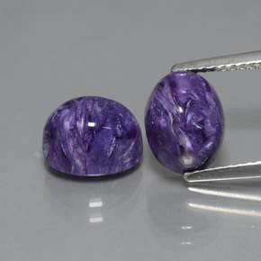 Pedras preciosas de charoíta violeta natural de  ct, corte oval, opaco