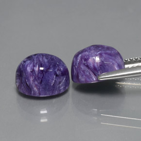 Pedras preciosas de charoíta violeta natural de  ct, corte oval, opaco