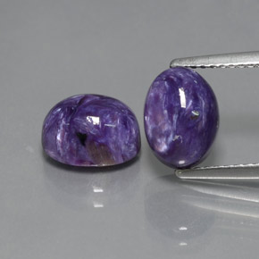 Pedras preciosas de charoíta violeta natural de  ct, corte oval, opaco