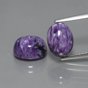 Pedras preciosas de charoíta violeta natural de  ct, corte oval, opaco