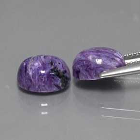 Pedras preciosas de charoíta violeta natural de  ct, corte oval, opaco