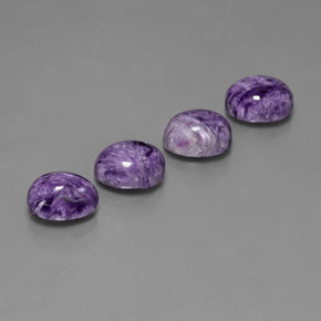 Pedras preciosas de charoíta violeta natural de  ct, corte oval, opaco
