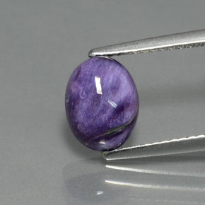 Charoíta violeta natural 1,93ct, corte oval, opaco