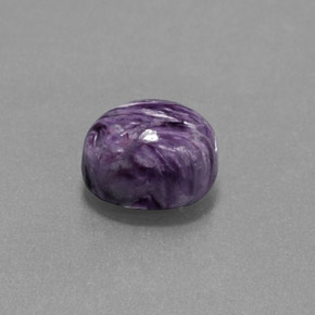Charoíta violeta natural 2,82ct, corte oval, opaco