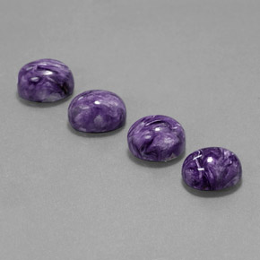 Pedras preciosas de charoíta violeta natural de  ct, corte oval, opaco