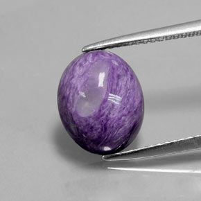 Charoíta violeta natural 4,08ct, corte oval, opaco