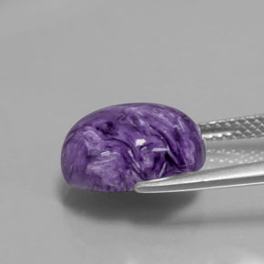 Charoíta violeta natural 5,14ct, corte oval, opaco