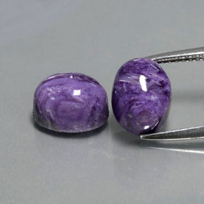 Pedras preciosas de charoíta violeta natural de  ct, corte oval, opaco