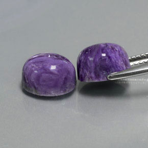 Pedras preciosas de charoíta violeta natural de  ct, corte oval, opaco
