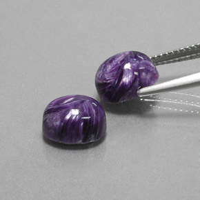 Pedras preciosas de charoíta violeta natural de  ct, corte oval, opaco