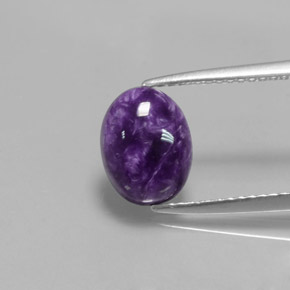 Charoíta violeta natural 2,00ct, corte oval, opaco