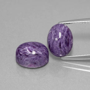 Pedras preciosas de charoíta violeta natural de  ct, corte oval, opaco