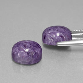 Pedras preciosas de charoíta violeta natural de  ct, corte oval, opaco