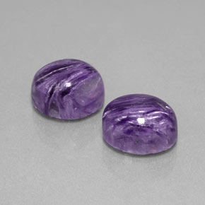 Pedras preciosas de charoíta violeta natural de  ct, corte oval, opaco