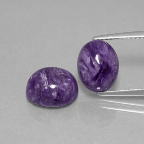Pedras preciosas de charoíta violeta natural de  ct, corte oval, opaco