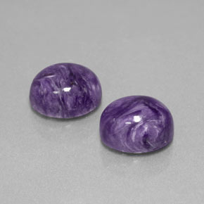 Pedras preciosas de charoíta violeta natural de  ct, corte oval, opaco