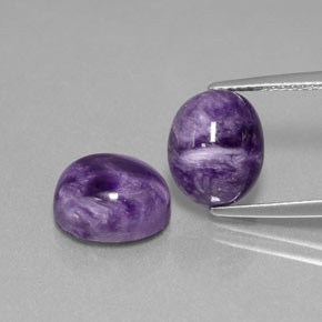 Pedras preciosas de charoíta violeta natural de  ct, corte oval, opaco