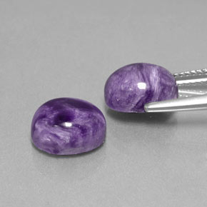 Pedras preciosas de charoíta violeta natural de  ct, corte oval, opaco