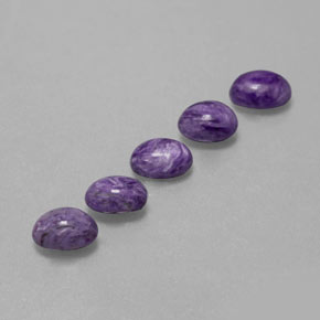 Pedras preciosas de charoíta violeta natural de  ct, corte oval, opaco