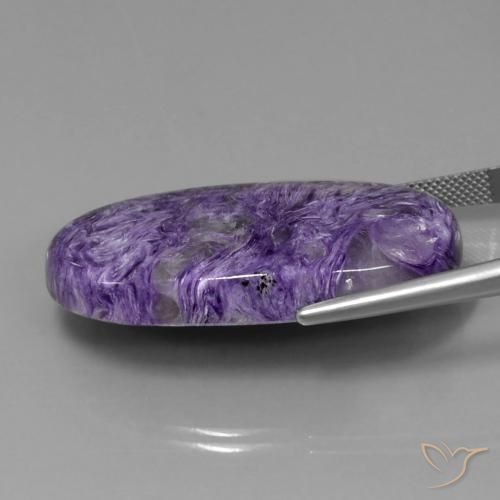 Charoíta violeta natural 50,99ct, corte oval, opaco