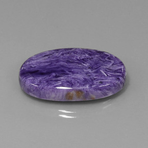 Charoíta violeta natural 34,88ct, corte oval, opaco