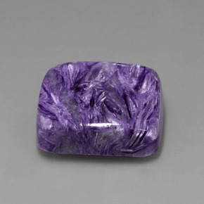 Charoíta violeta natural 29,63ct, almofada cortada, opaco
