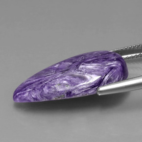 Charoíta violeta natural 10,34ct, formato de pêra, opaco