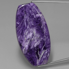 Charoíta violeta natural 31,84ct, forma extravagante, opaco